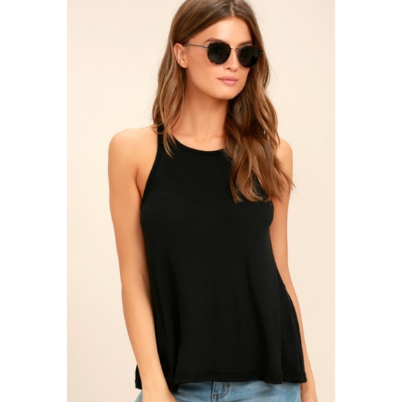 Free People Long Beach Racerback Tank Black Small - Picture 8 of 8